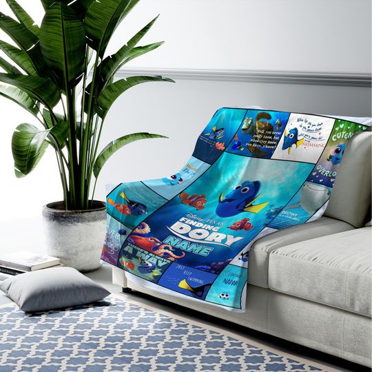 Personalized Finding Dory Fleece Blanket, Disney Finding Dory Blanket