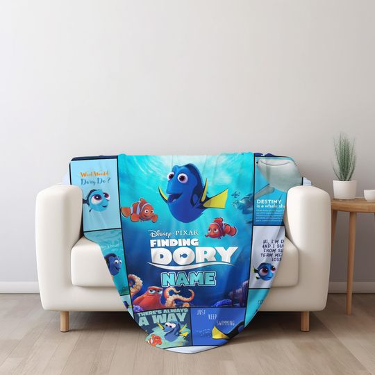 Personalized Finding Dory Fleece Blanket, Disney Finding Dory Blanket