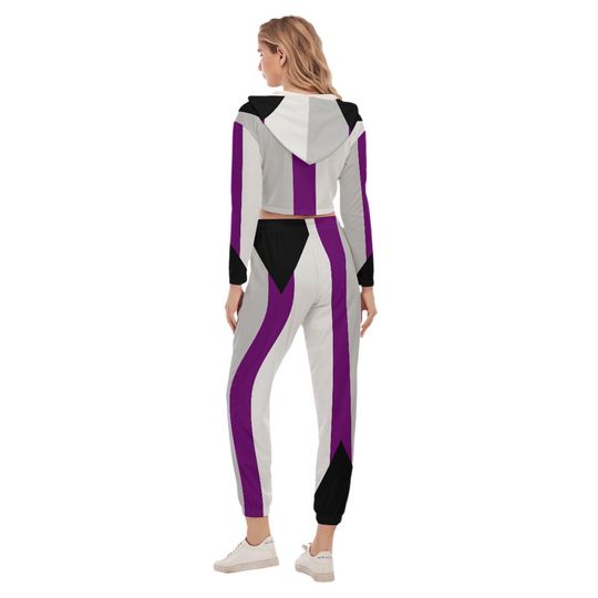 Demisexual Pride Crop Hoodie Sports Set Design with Colors of Demisexual Pride Flag LGBTQ+ Clothing Gift for Demisexuals