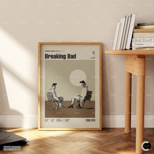 Breaking Bad, Bryan Cranston, Midcentury Modern Vintage Poster