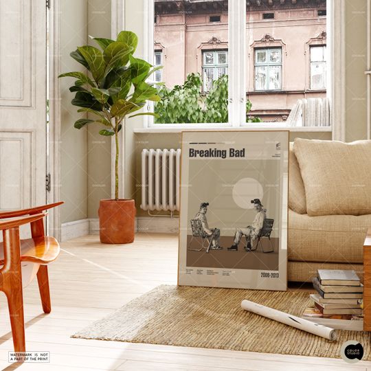 Breaking Bad, Bryan Cranston, Midcentury Modern Vintage Poster