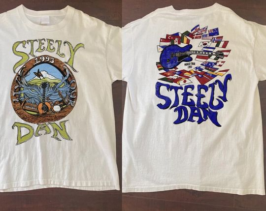 Vintage Steely Dan 1993 World Tour T-Shirt, Steely Dan Tour 93 Shirt, Steely Dan T-Shirt