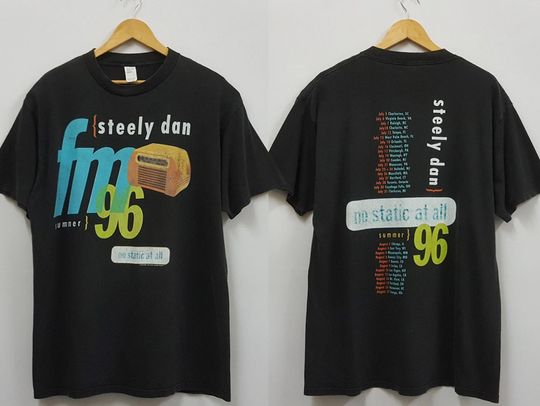 Vintage 90's Steely Dan No Static At All Summer 96 Tour T-Shirt