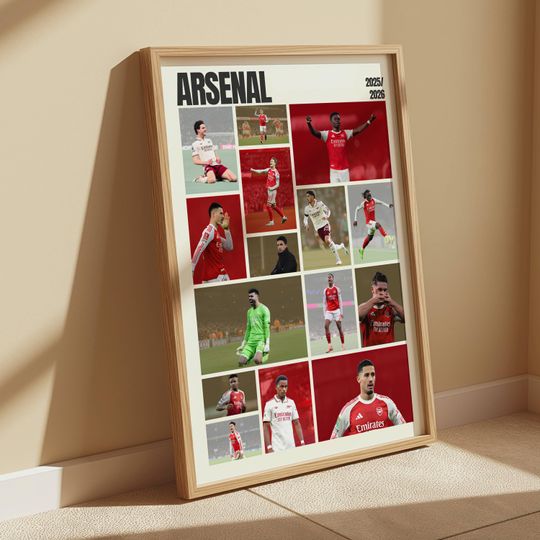 Arsenal Squad Poster 2025-2026