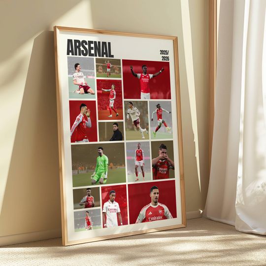 Arsenal Squad Poster 2025-2026