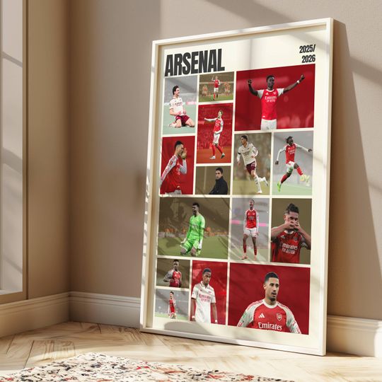 Arsenal Squad Poster 2025-2026
