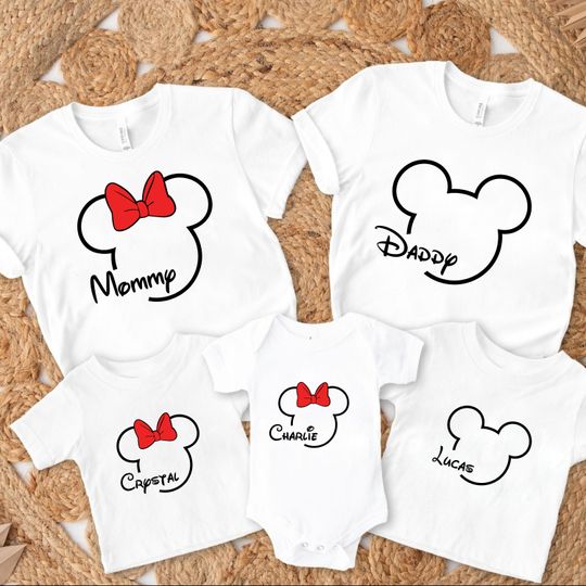 Matching Family Disney T-shirts Black personalized