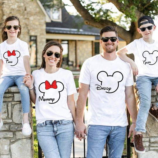Matching Family Disney T-shirts Black personalized