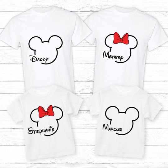 Matching Family Disney T-shirts Black personalized