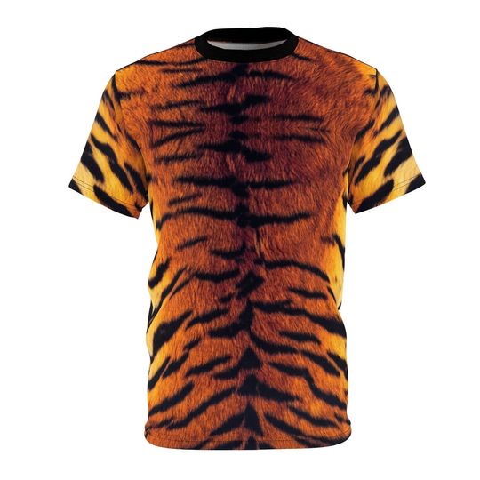 Tiger Fur T-Shirt, Animal Print Tiger Stripe T-Shirt, Men's Women's Tiger Shirt