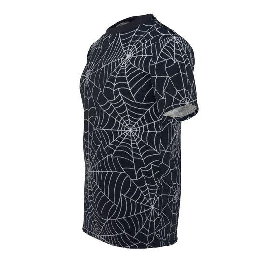 Spiderweb T-Shirt, Halloween Spiderweb Gothic T-Shirt, Emo Punk T-Shirt