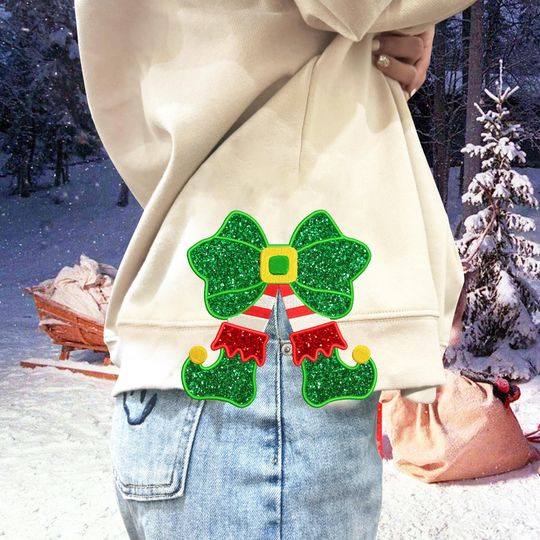 Christmas ELF Side Bow Sweatshirts