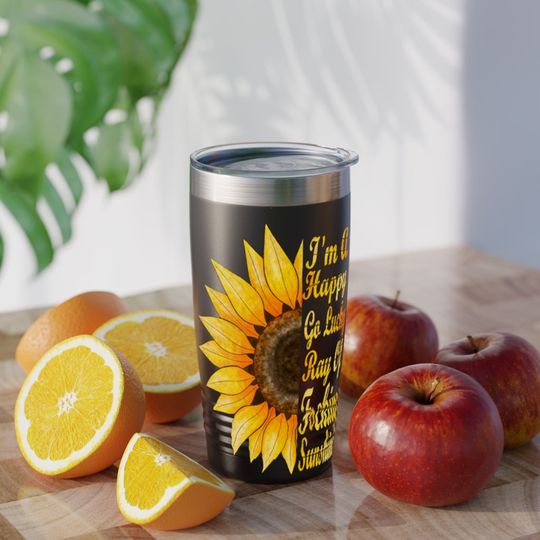 Ray Of Sunshine Sunflower Adult Humor Ringneck Tumbler, 20oz