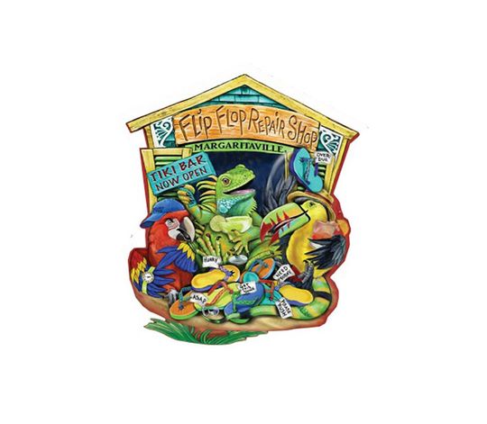 Flip Flop Repair Shop Margaritaville Die Cut Decal 5 inch