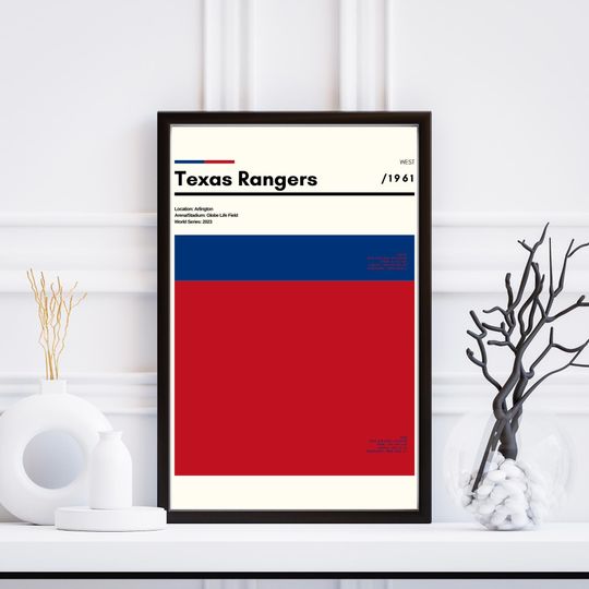Texas Rangers Minimalist Vertical Poster