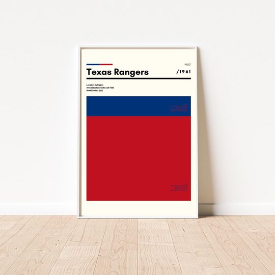 Texas Rangers Minimalist Vertical Poster