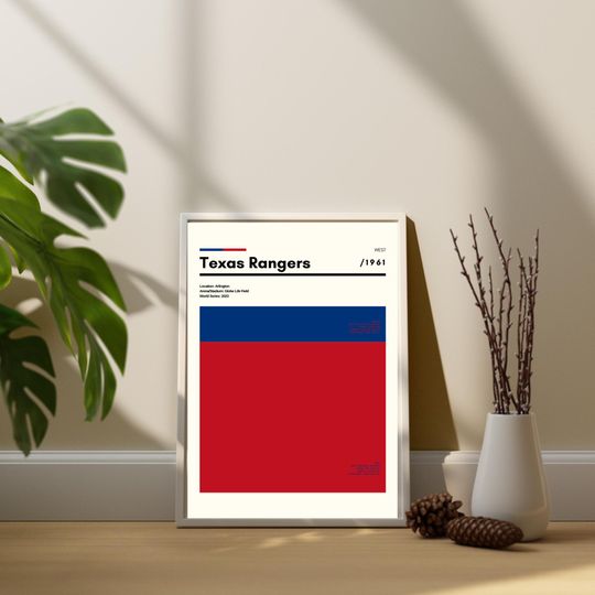Texas Rangers Minimalist Vertical Poster
