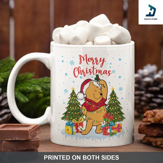 Winnie The Pooh Christmas Tree Mug, Vintage Disney Christmas Mug