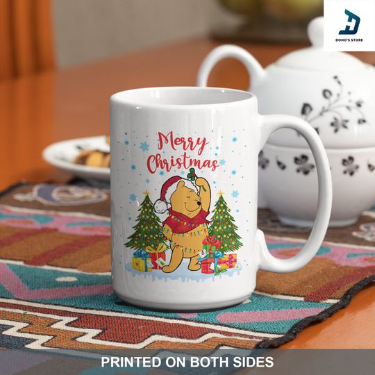 Winnie The Pooh Christmas Tree Mug, Vintage Disney Christmas Mug
