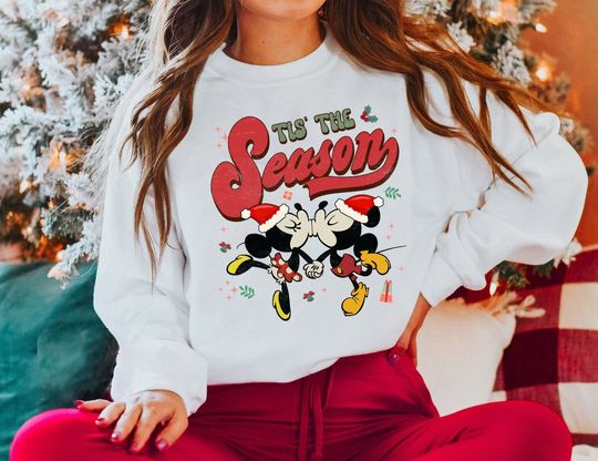 Disney Tis the Season Sweatshirt, Disneyland Couple Christmas SweatShirt