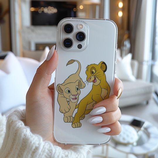 Lion King Simba And Nala Playful Portrait Phone Case
