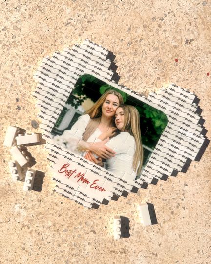 Custom Interlocking Blocks Puzzle For Mom: Photo Gift for Mother, Personalized Christmas Gift