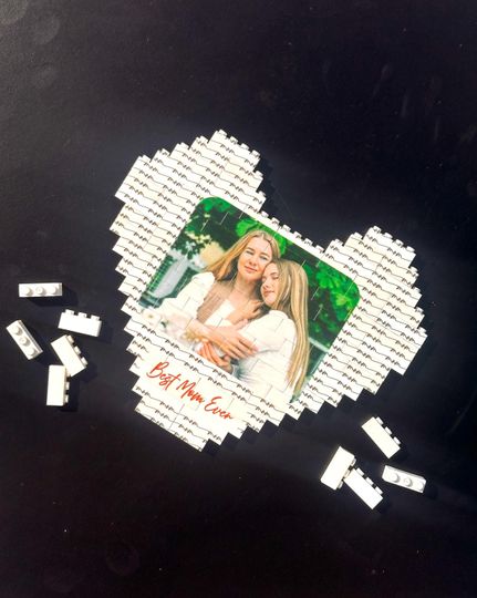 Custom Interlocking Blocks Puzzle For Mom: Photo Gift for Mother, Personalized Christmas Gift