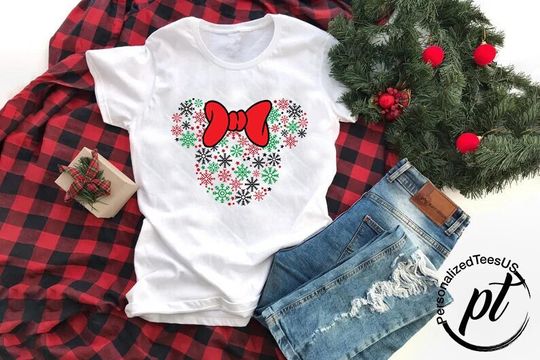 Christmas Minnie, Minnie Mouse Shirt, Disney Trip Shirt, Minnie Ear Shirt