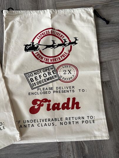 Personalised Christmas Santa Sack