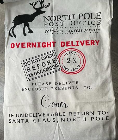 Personalised Christmas Santa Sack