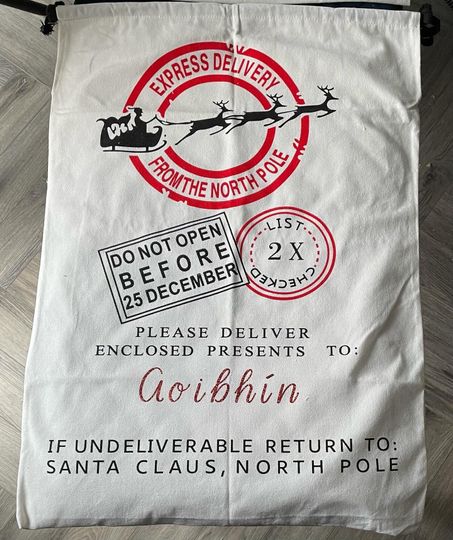 Personalised Christmas Santa Sack