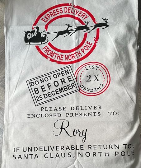 Personalised Christmas Santa Sack