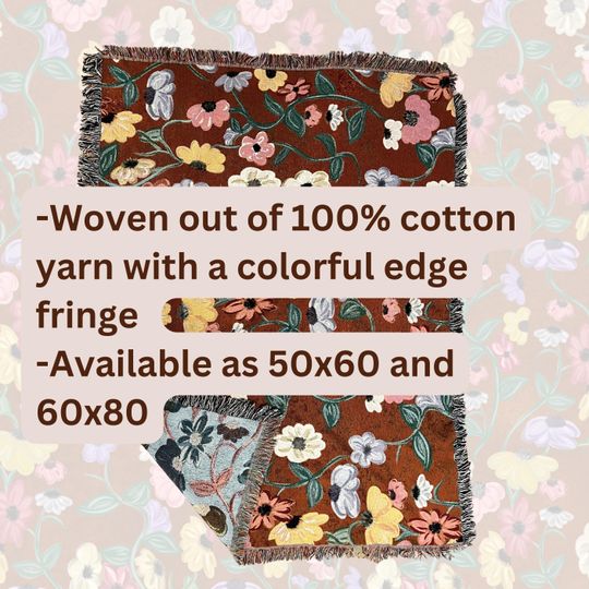 Piano Floral Woven Blanket