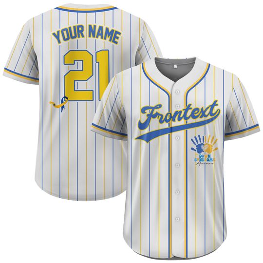 Custom Down Syndrome Awareness Baseball Jersey with Personalized Name
