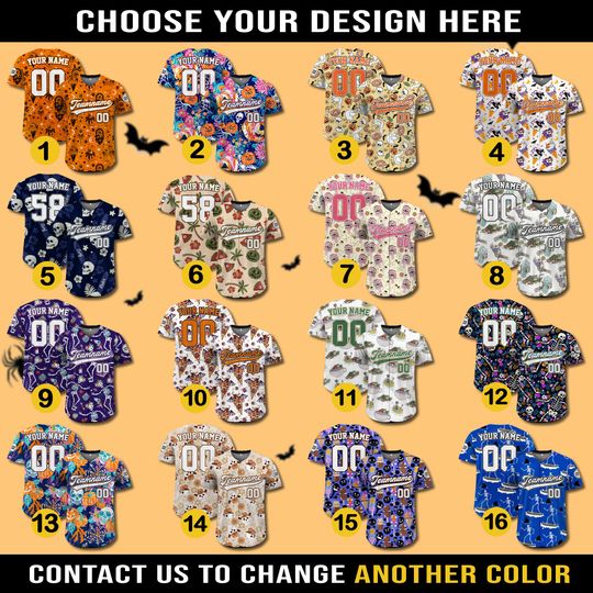 Custom Summerween Hawaiian Baseball Jersey | Personalized Summer Skeleton Ghost | Halloween Shirt