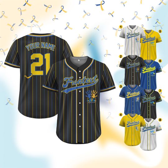 Custom Down Syndrome Awareness Baseball Jersey with Name & Number – 3/21 Gift