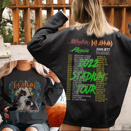 The Stadium Tour Motley Crue Def Leppard Poison Joan Jett Sweatshirt