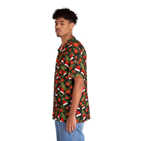 Tropical Christmas Hawaiian Shirt: Holiday Vacation Aloha Shirt