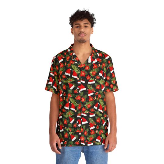 Tropical Christmas Hawaiian Shirt: Holiday Vacation Aloha Shirt