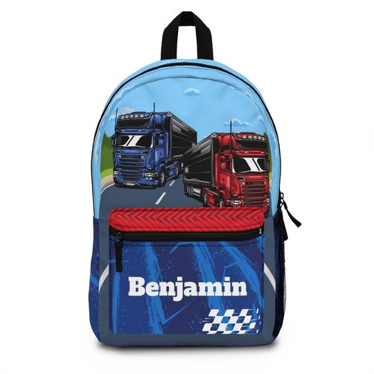 Semi truck backpack, Trucker Back pack for kids, Backpack boys, Monogram school backpack kid