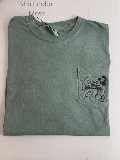 Vintage Embroidered Mickey Pocket Tee
