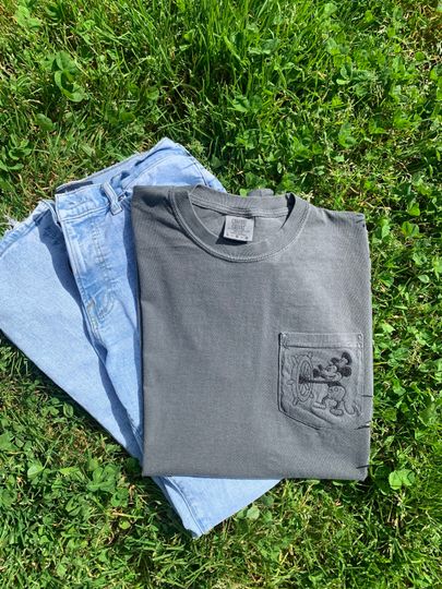 Vintage Embroidered Mickey Pocket Tee