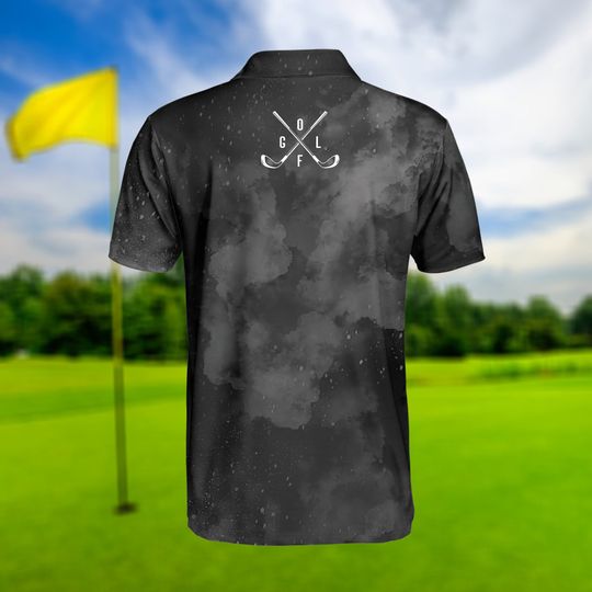 Golfer Polo Shirt, Golf Smoke Pattern Shirt, Golf Lover Shirt