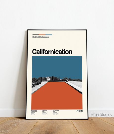 Red Hot Chili Peppers Poster | Californication Album Poster| Minimalist Art, Mid century Art Print