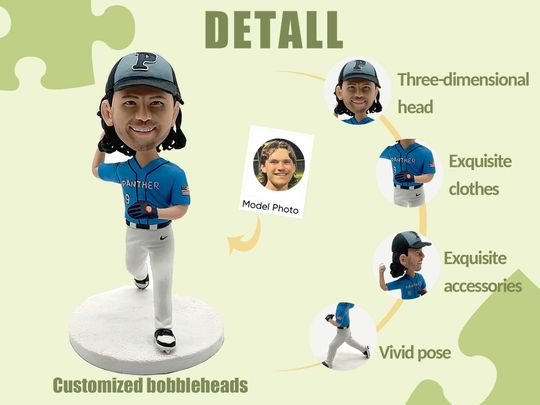 Personalized Football Player Bobblehead Custom Athlete Figurine