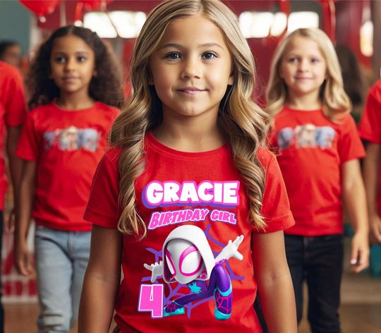 Ghost Spidey and Friends Personalized Shirt Birthday Custom Tshirt