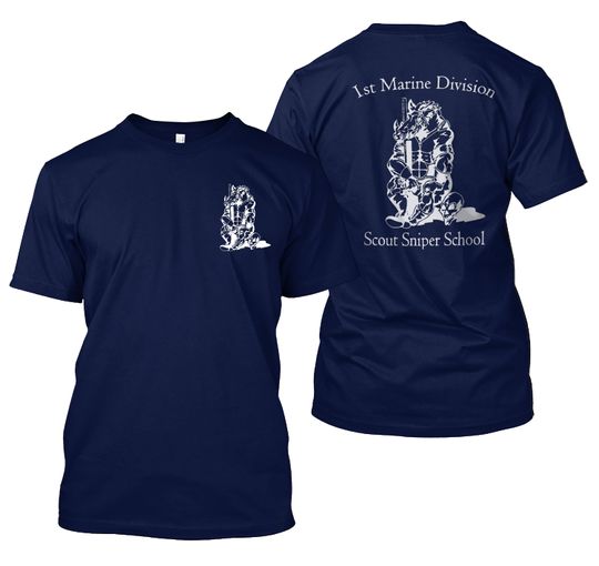 New Scout Sniper Camp Pendleton School 1st division Double sided tshirt