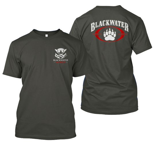 New Blackwater Academi Black Water Logo Elite Training Double sided tshirt