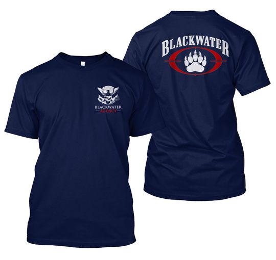 New Blackwater Academi Black Water Logo Elite Training Double sided tshirt