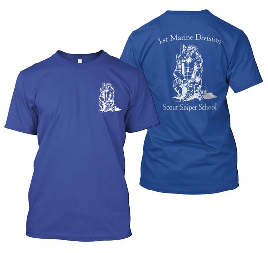 New Scout Sniper Camp Pendleton School 1st division Double sided tshirt